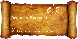 Ongerth Romuald névjegykártya